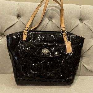 Coach Patent Leather Monogram Tote Bag. Like New.